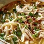 Aromatic Ginger Scallion Chicken Noodle Soup