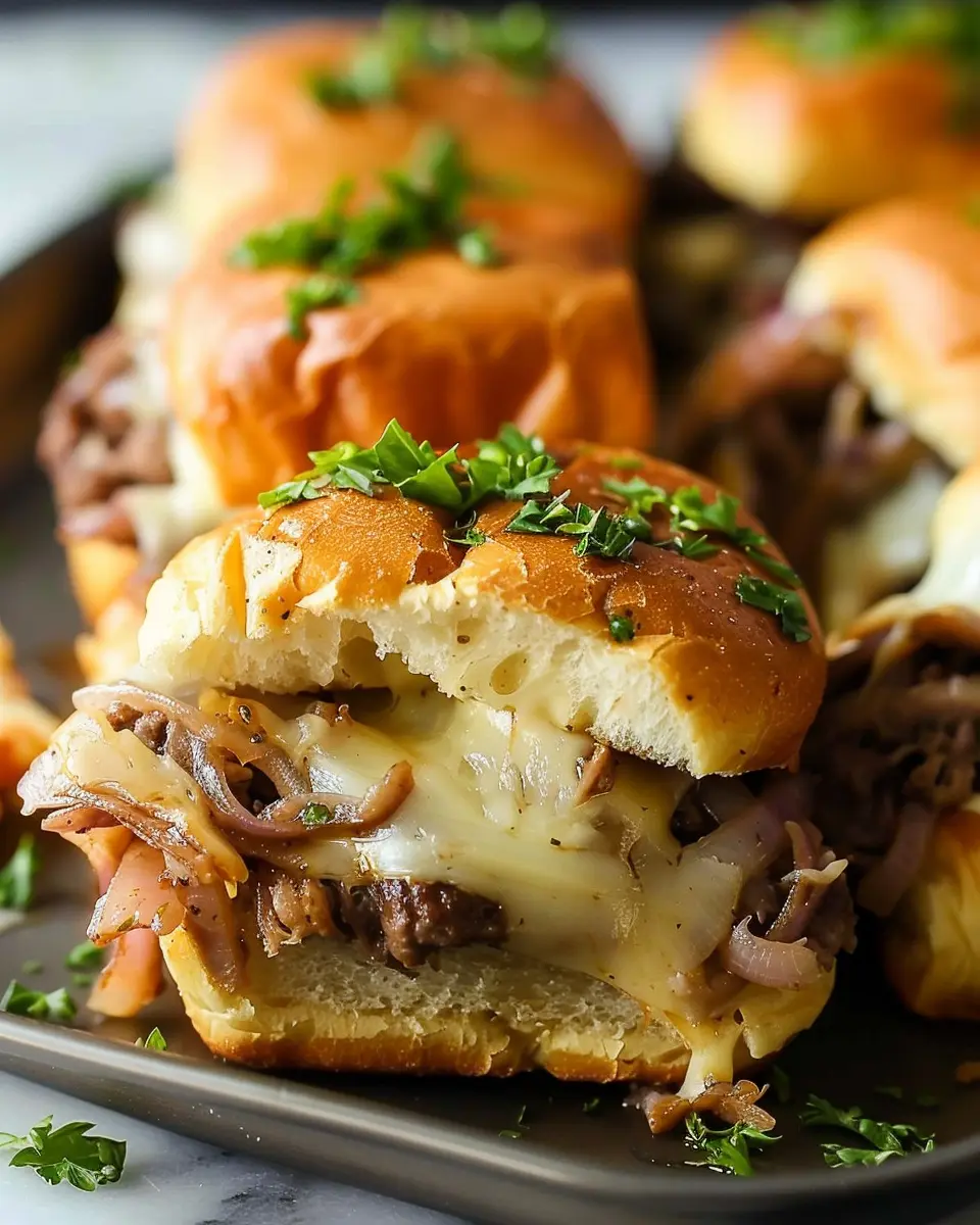 French Dip Sliders: Easy Turkey Bacon and Chicken Ham Delight