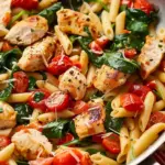 One-Pan Tomato & Spinach Chicken Pasta