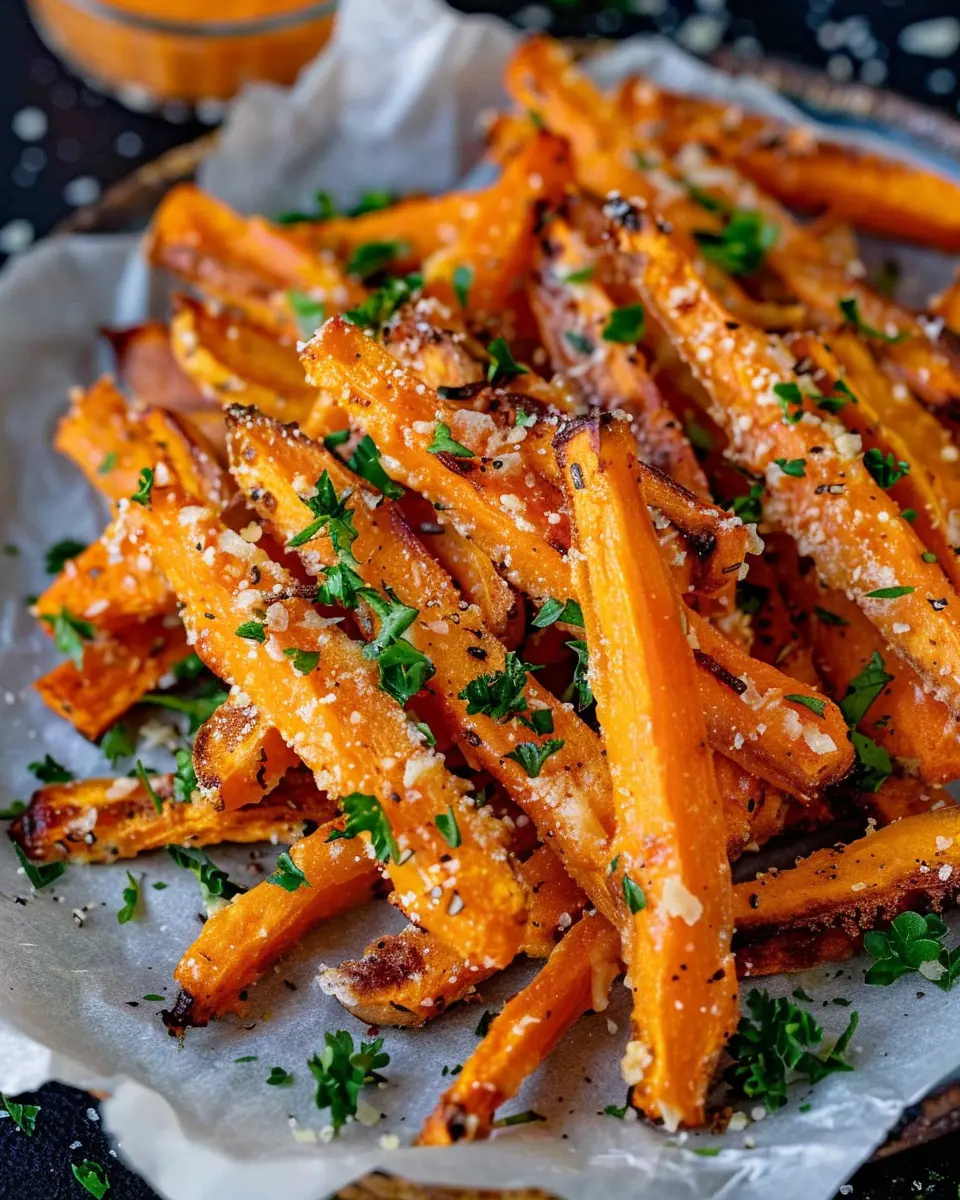 Garlic Parmesan Baked Carrot Fries: Easy Veggie Snack Delight