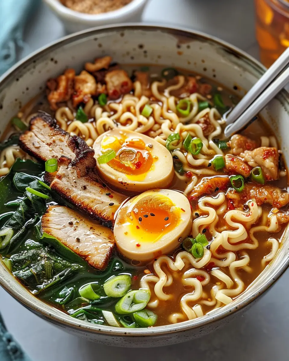 Homemade Ramen: The Best Comfort Bowl with Turkey Bacon and Chicken Ham