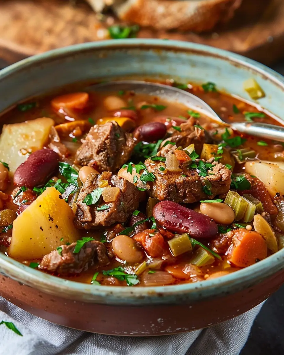 Cowboy Stew: A Hearty Turkey Bacon and Chicken Ham Delight