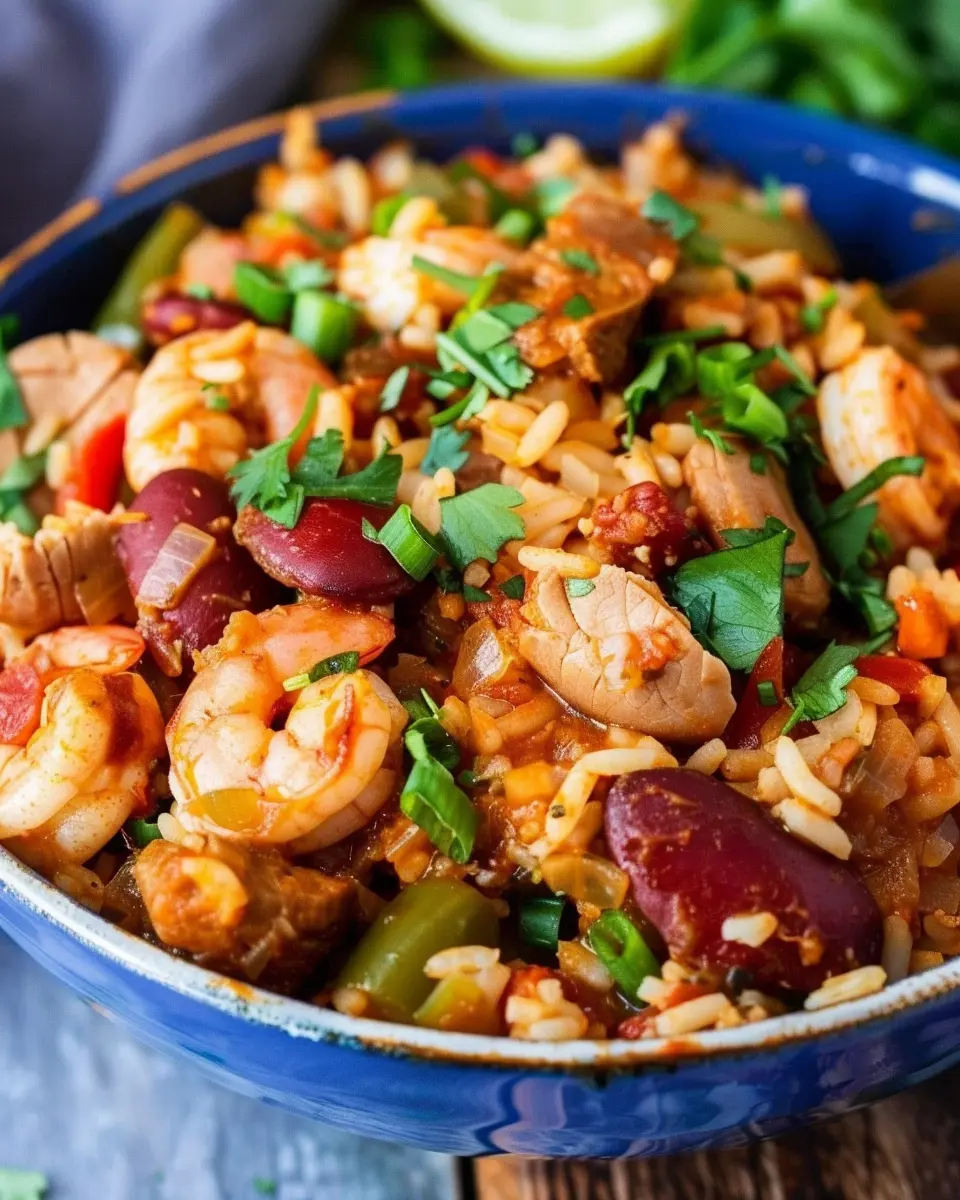 Slow Cooker Jambalaya: Easy Recipe with Turkey Bacon and Chicken Ham