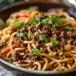 Mongolian Ground Beef Noodles Recipe