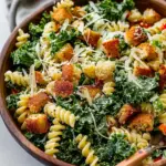 Kale Caesar Pasta Salad