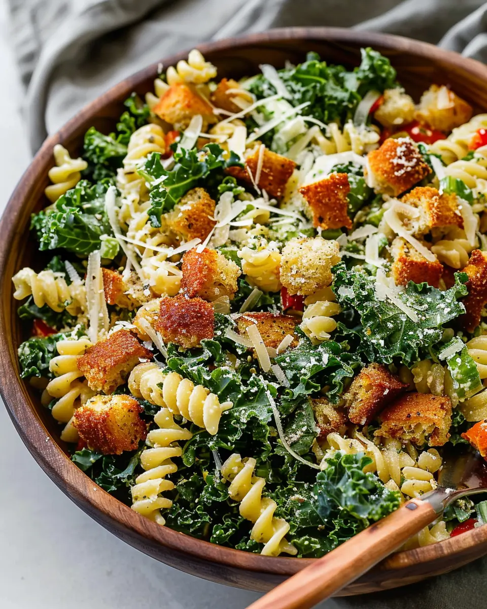 Kale Caesar Pasta Salad: Easy, Delicious Twist with Turkey Bacon