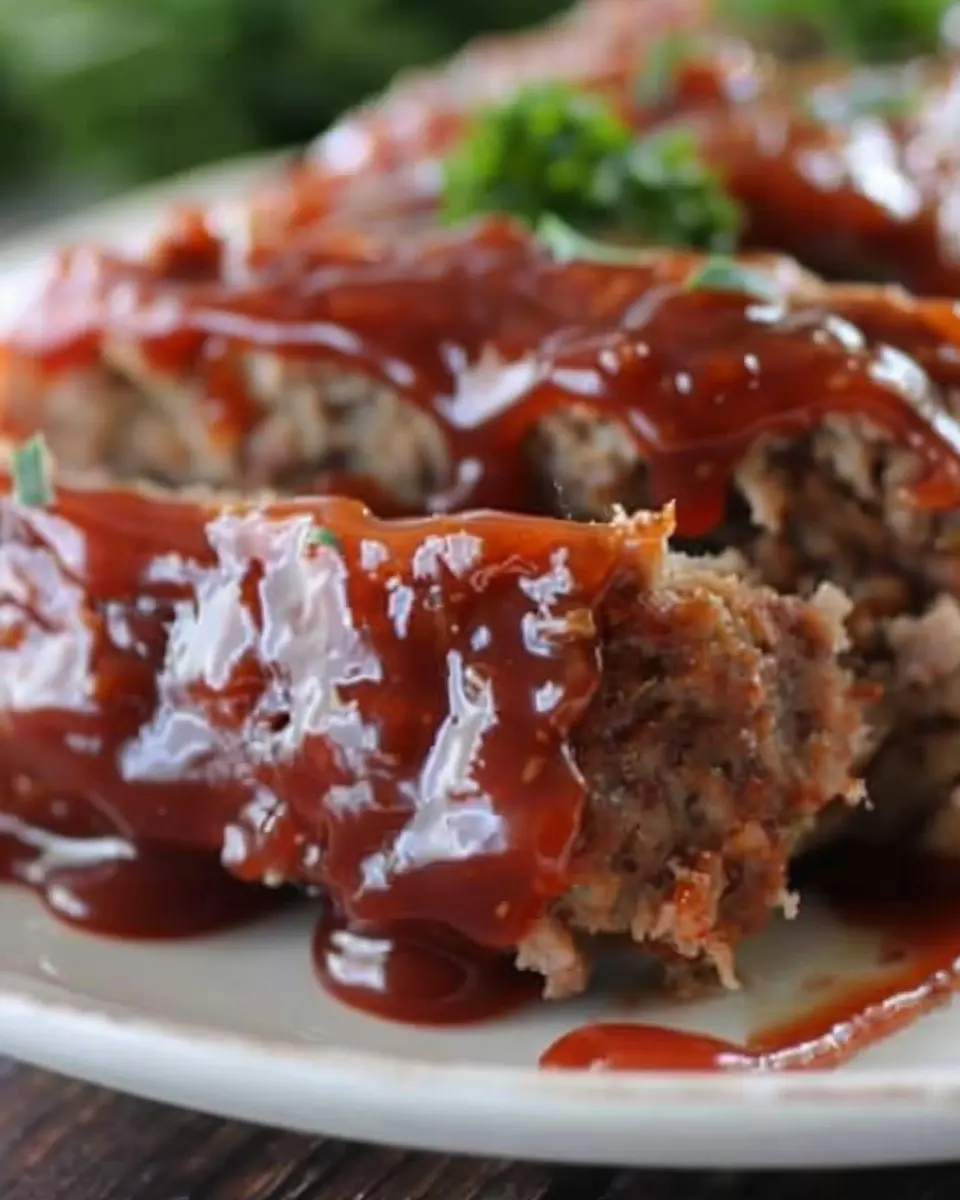 The Best Glazed Meatloaf with Turkey Bacon and Chicken Ham Flavor