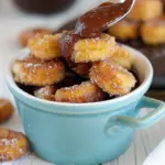 BAKED Mini Churro Bites w/ Quick Chocolate Sauce