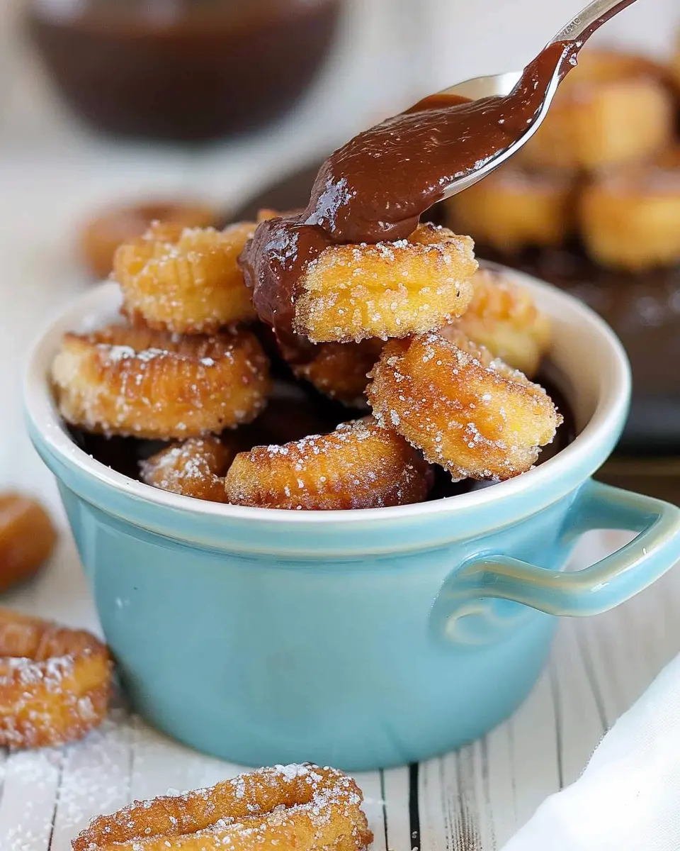 BAKED Mini Churro Bites with Indulgent Quick Chocolate Sauce