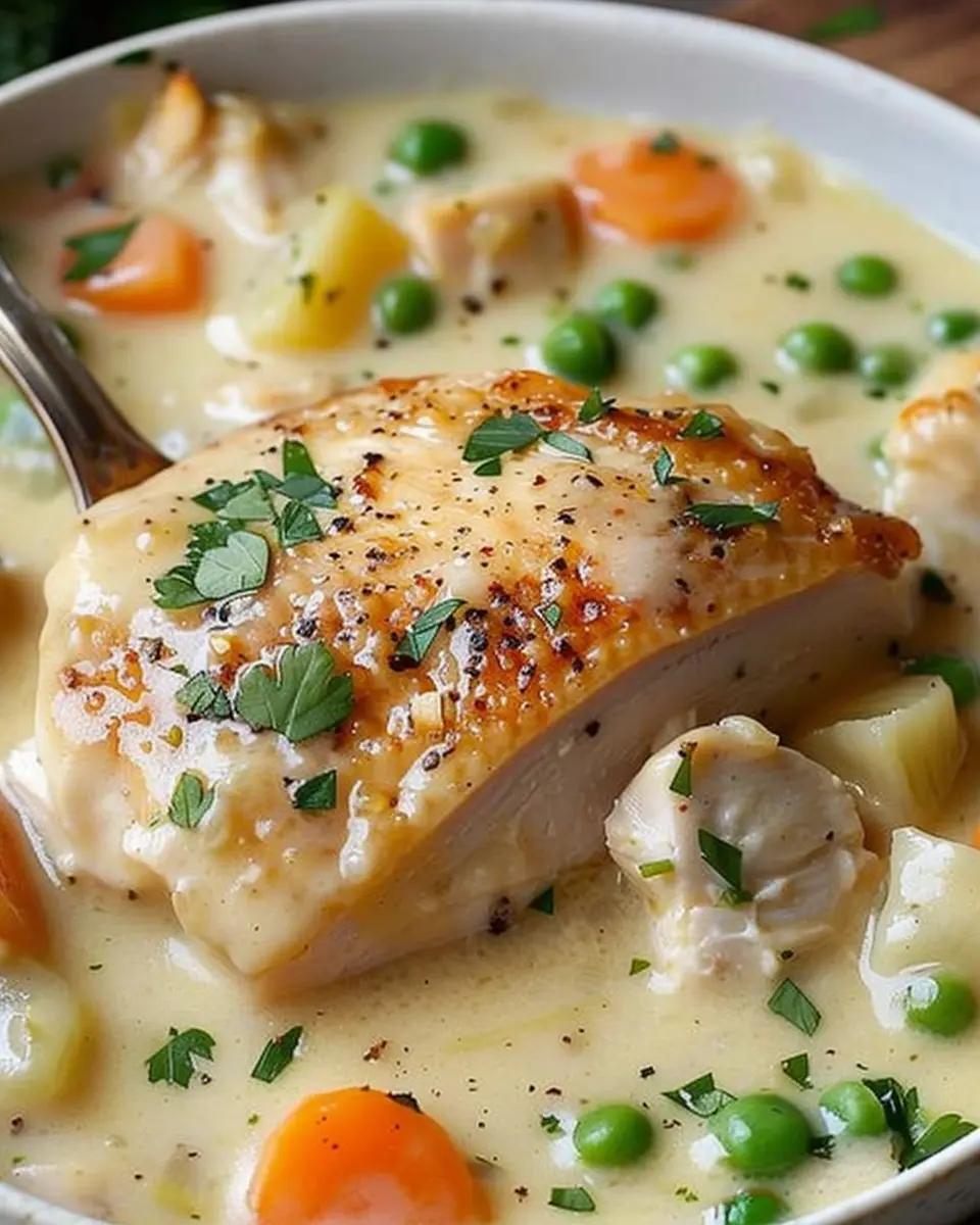 Creamy Chicken Delight with Turkey Bacon and Fresh Herbs