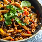 One Pot Black Bean Fajita Pasta
