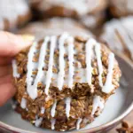 Healthy Iced Gingerbread Oatmeal Cookies