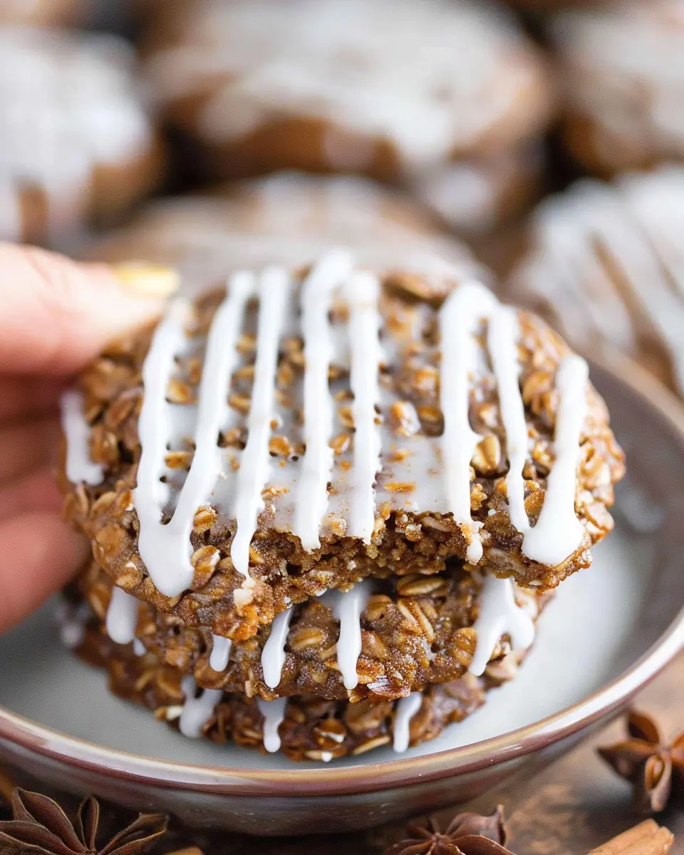 Healthy Iced Gingerbread Oatmeal Cookies: Easy Festive Treats for Everyone