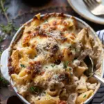One Pot Creamy French Onion Pasta Bake
