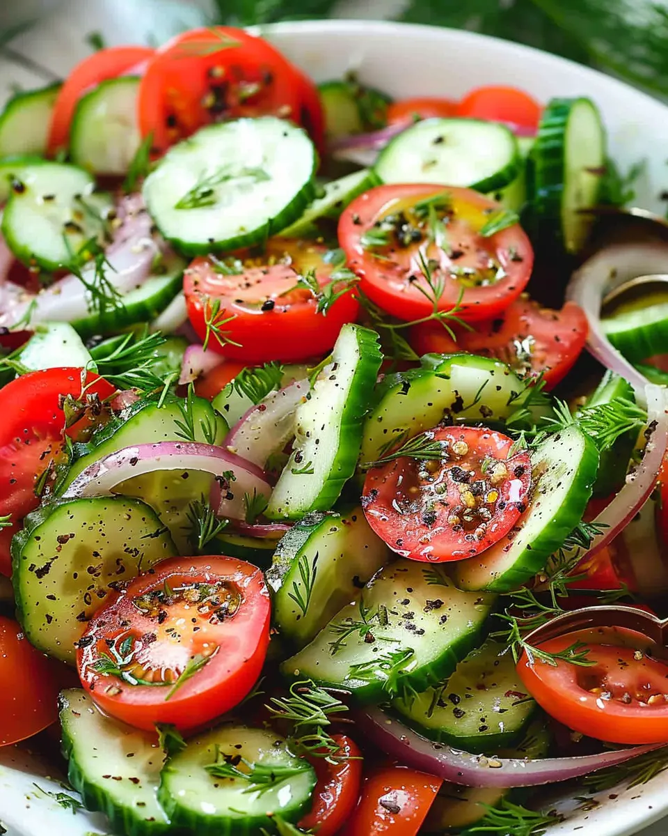 Dilled Cucumber and Tomato Salad: A Refreshing &amp; Easy Recipe