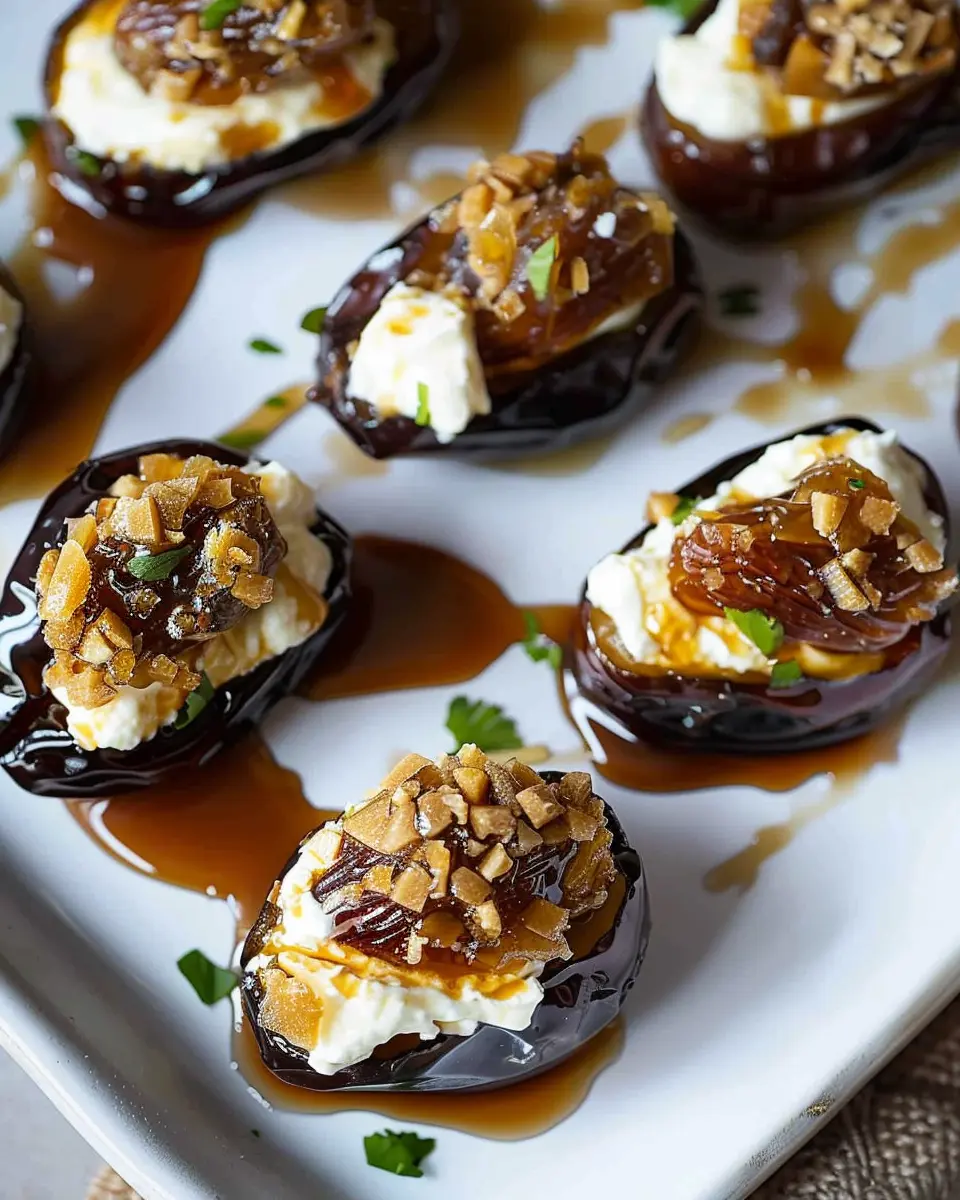 Mascarpone Stuffed Dates: Indulgent Treat with Maple Drizzle