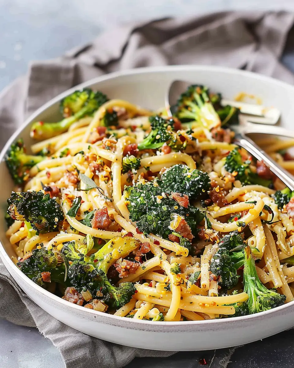 Charred broccoli and chorizo pasta recipe for a cozy dinner delight