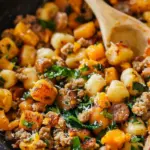 One Skillet Butternut Squash Gnocchi with Italian Sausage