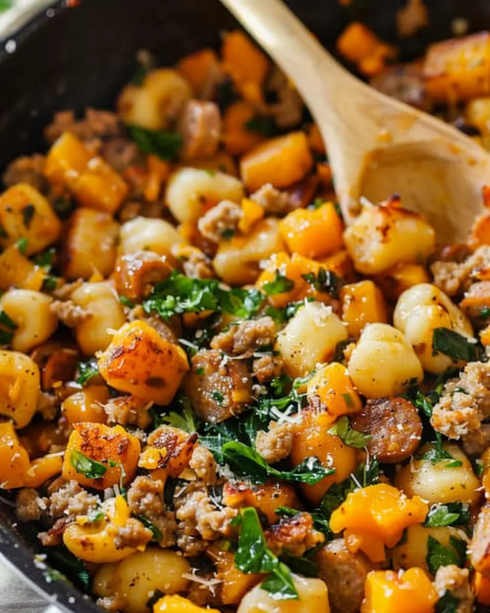 One Skillet Butternut Squash Gnocchi with Italian Sausage Bliss