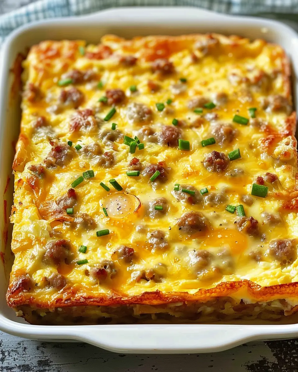 Sausage And Egg Casserole: Easy Recipe with Turkey Bacon and Beef