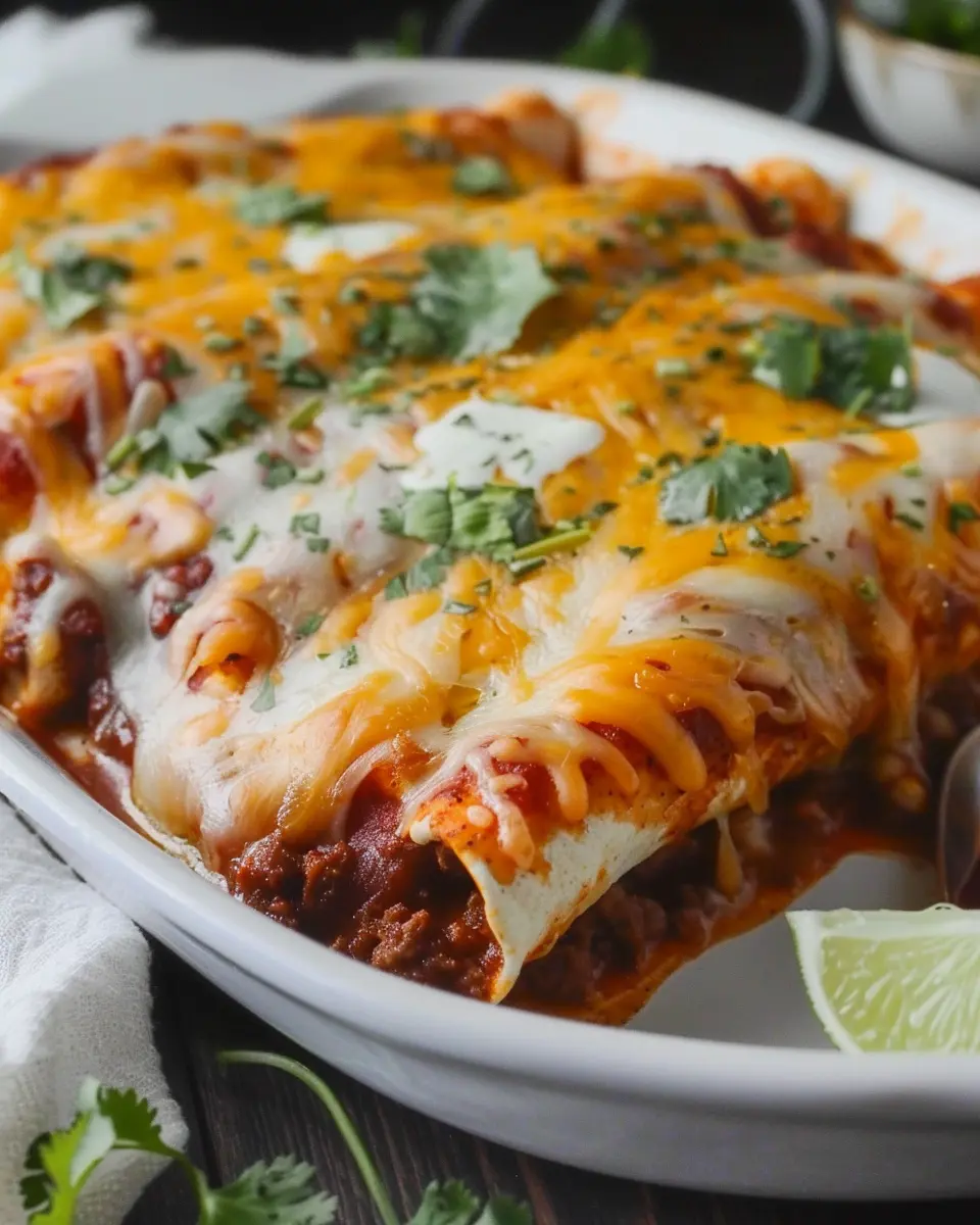 Family Favorite Cheesy Ground Beef Enchiladas Made Easy