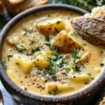 Hearty Cheddar Garlic Herb Potato Soup Recipe
