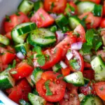 Mediterranean Salad with Tomato and Cucumber