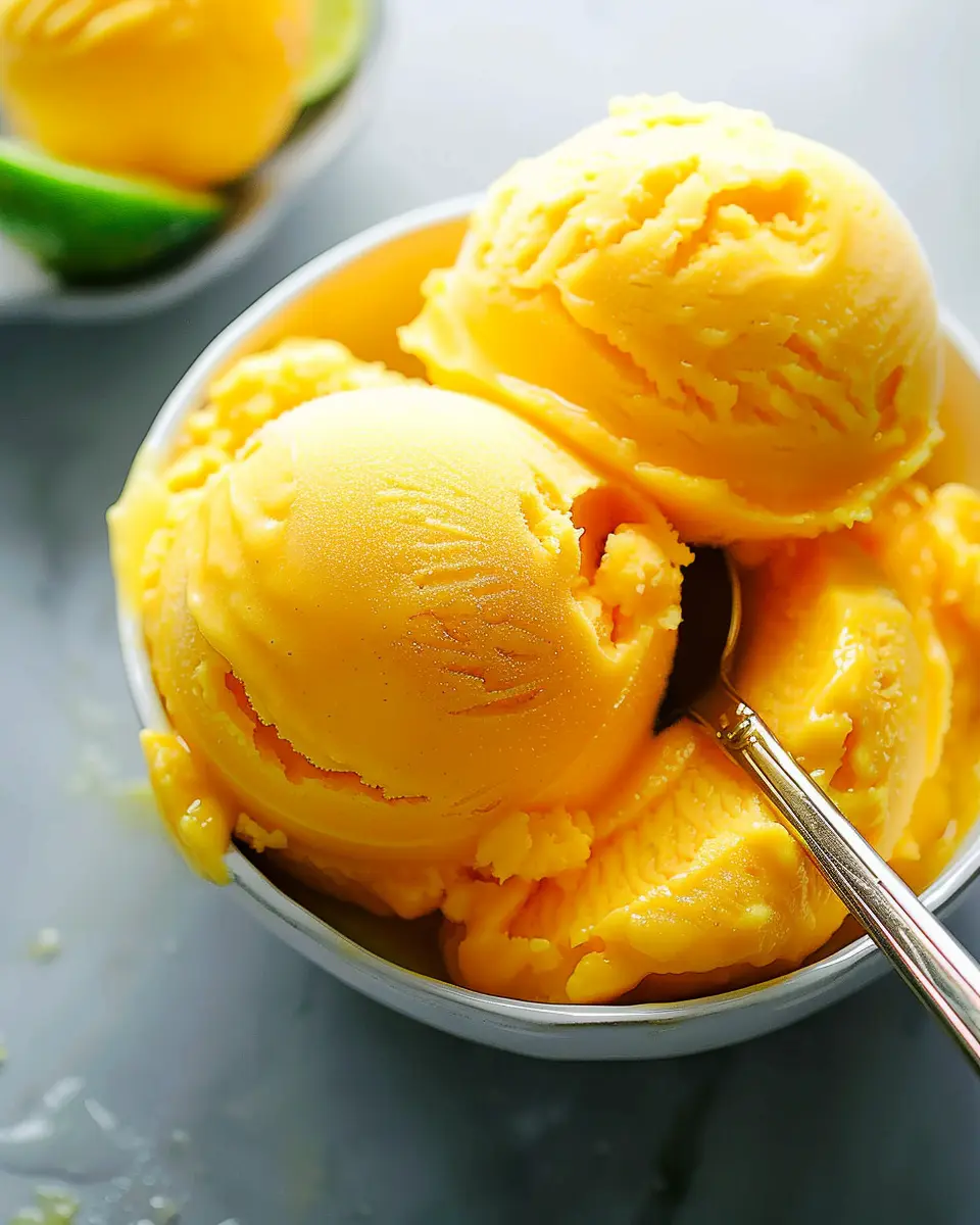 5-Minute Mango Lime Sorbet: Refreshingly Easy Summer Treat