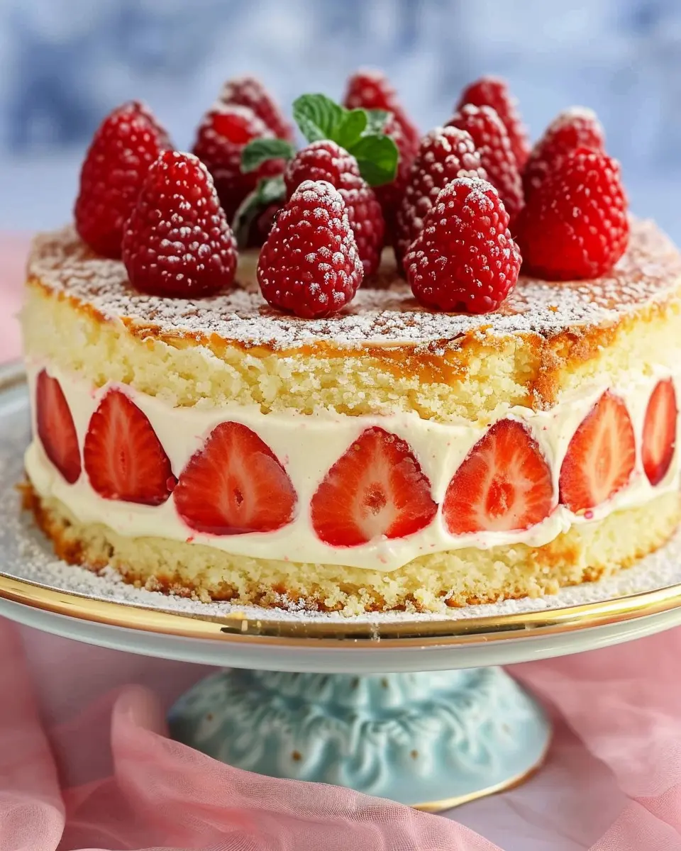 Fraisier Cake Delight with Diplomat Cream: A Sweet Embrace