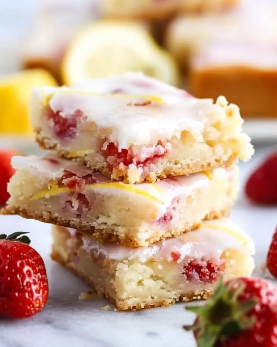 Strawberry Lemon Blondies
